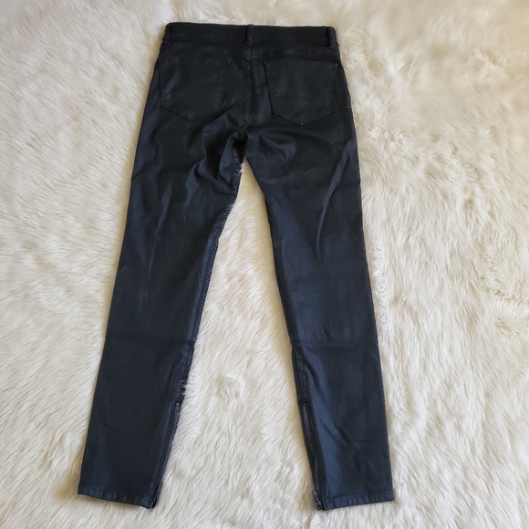 Madewell Skinny Skinny Racetrack Black Coated Moto Jeans Size 28 - Picture 5 of 13